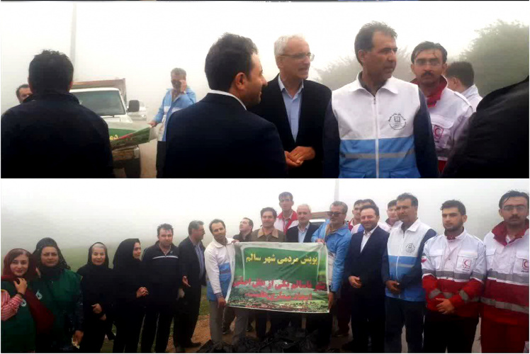 برگزاری پویش شهر سالم و پاکسازی زبالههای پارک جنگلی فندقلو شهرستان نمین